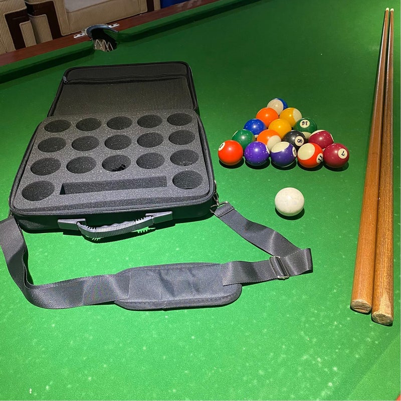 UISKOOPW Pool Ball Carrying Case,Hard Billiard Ball Case Cue Ball Holder for One Set of Billiard Balls,EVA Pool Ball Storage Bag with Handle and Adjustable Shoulder Strap for Travel - Image 5